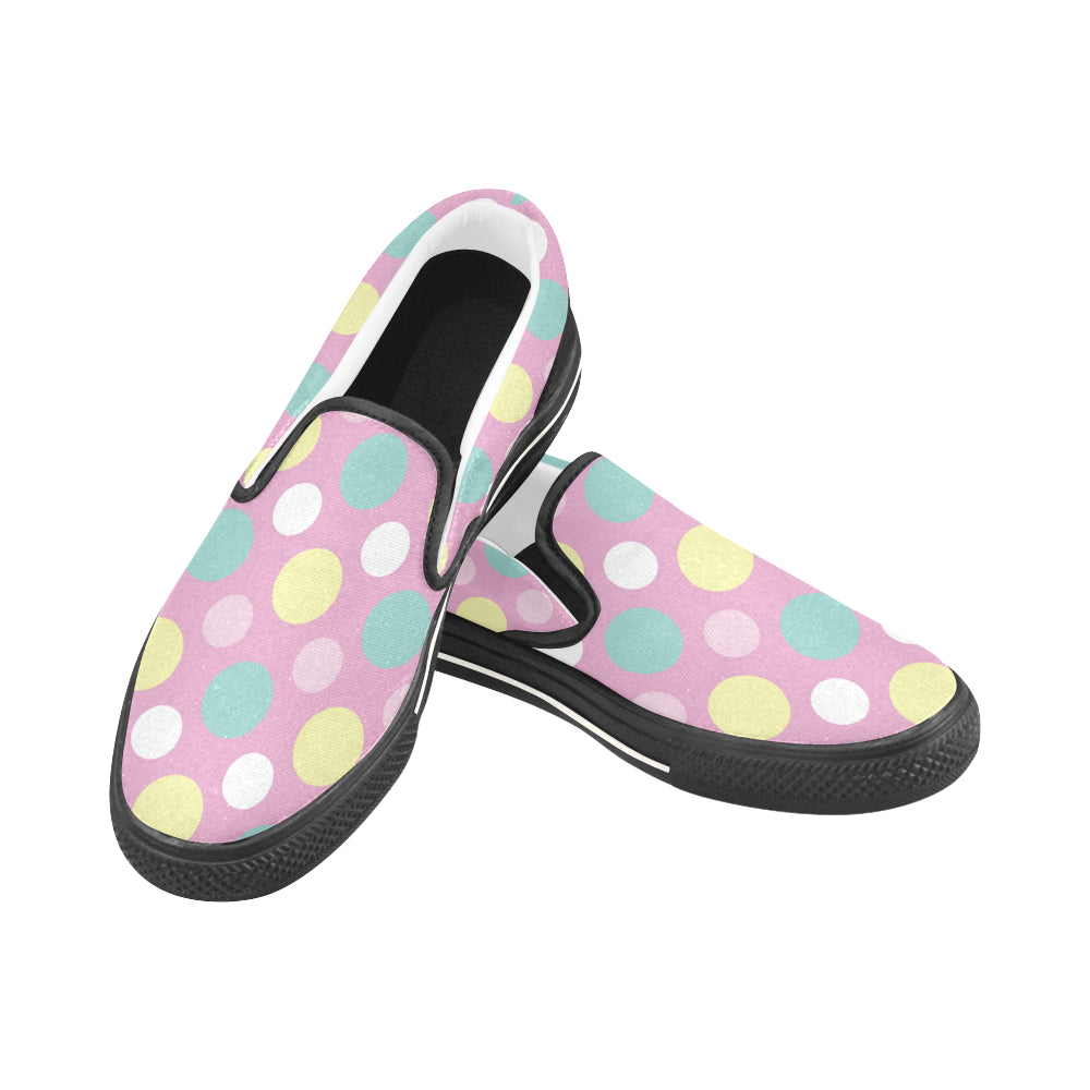 Women's Polka Print Canvas Slip-on Shoes