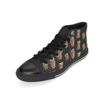 Women's Big Size Tribal Face Mask Print High Top Canvas Shoes