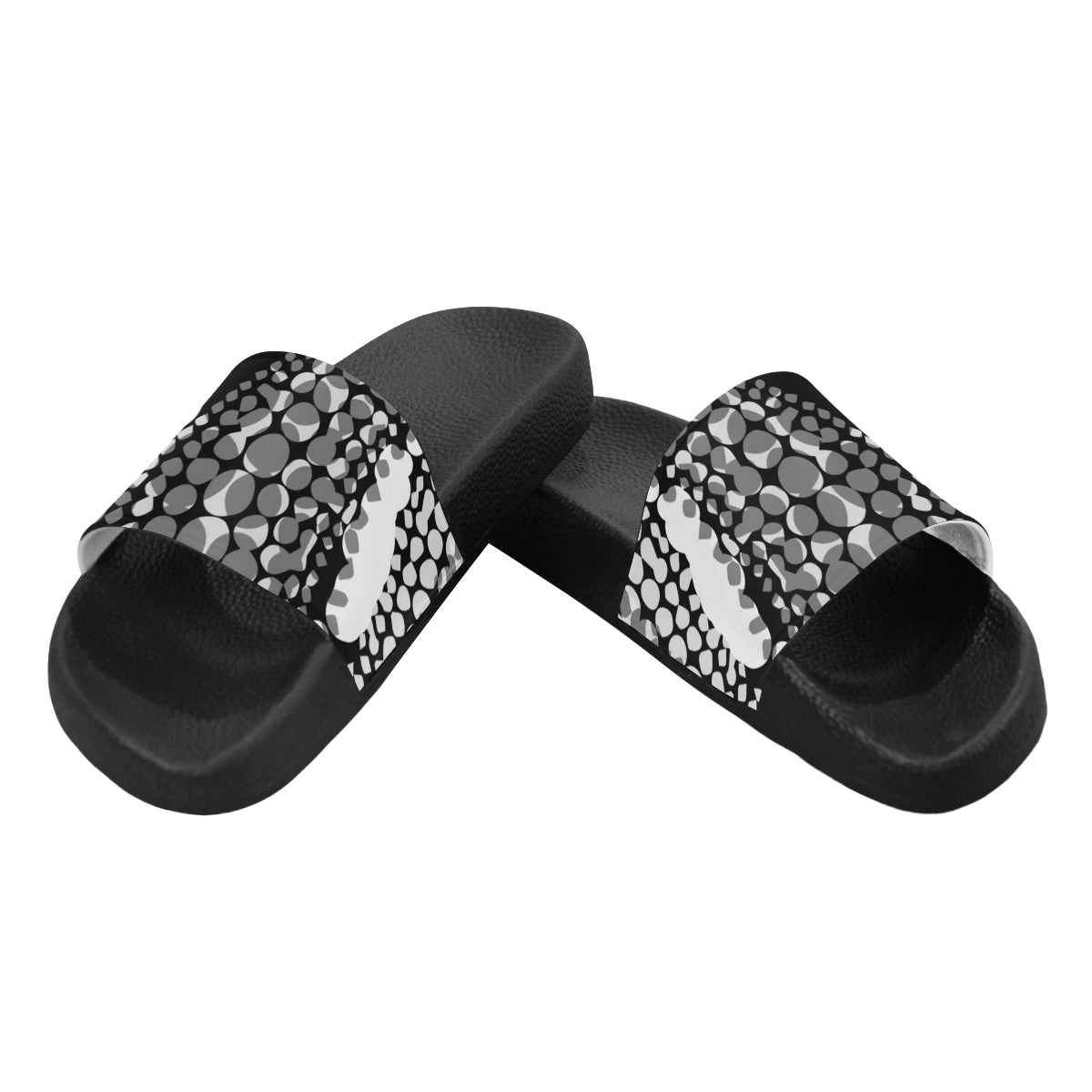 Women's Polka Print Canvas Sliders