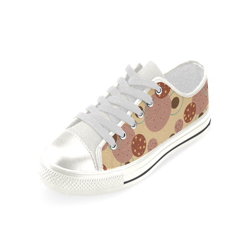 Women's Earthy Polka Dots Print Low Top Canvas Shoes