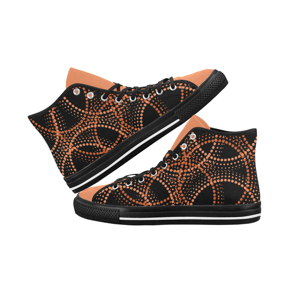 Women's Polka Print Canvas High Top Shoes