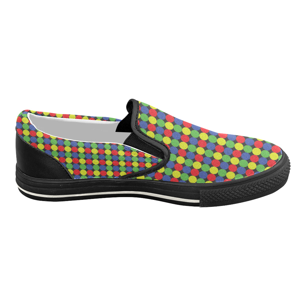 Women's Polka Dots Print Slip-on Canvas Shoes