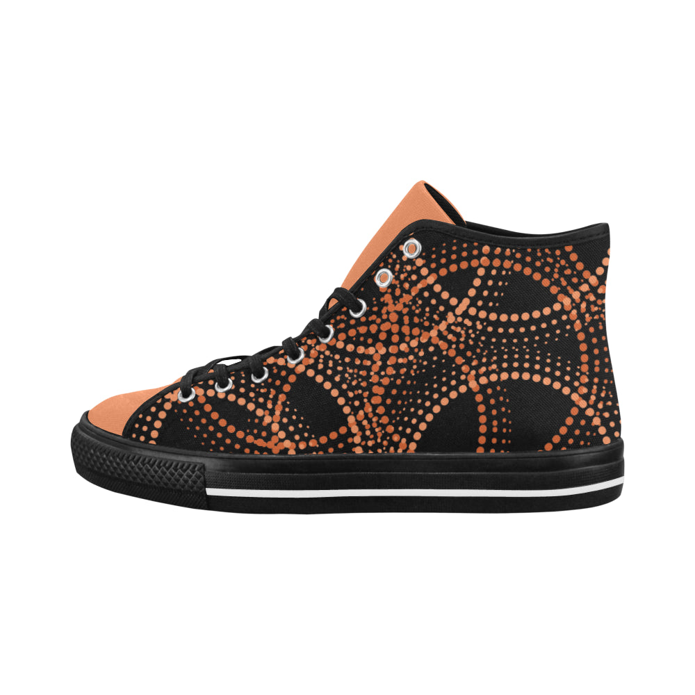 Women's Polka Print Canvas High Top Shoes