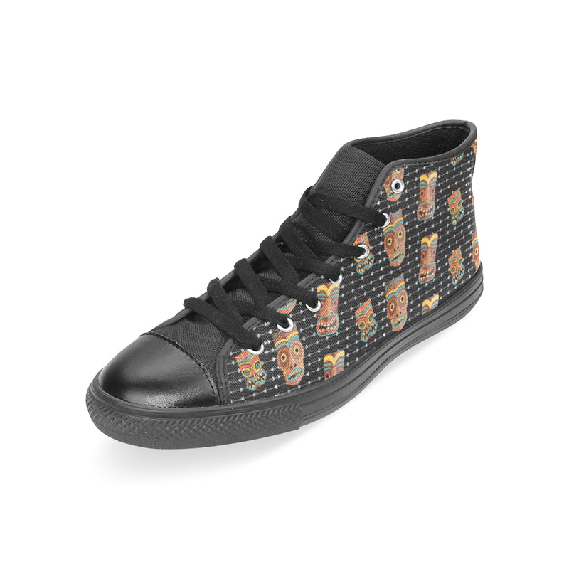 Women's Tribal Face Mask Print High Top Canvas Shoes