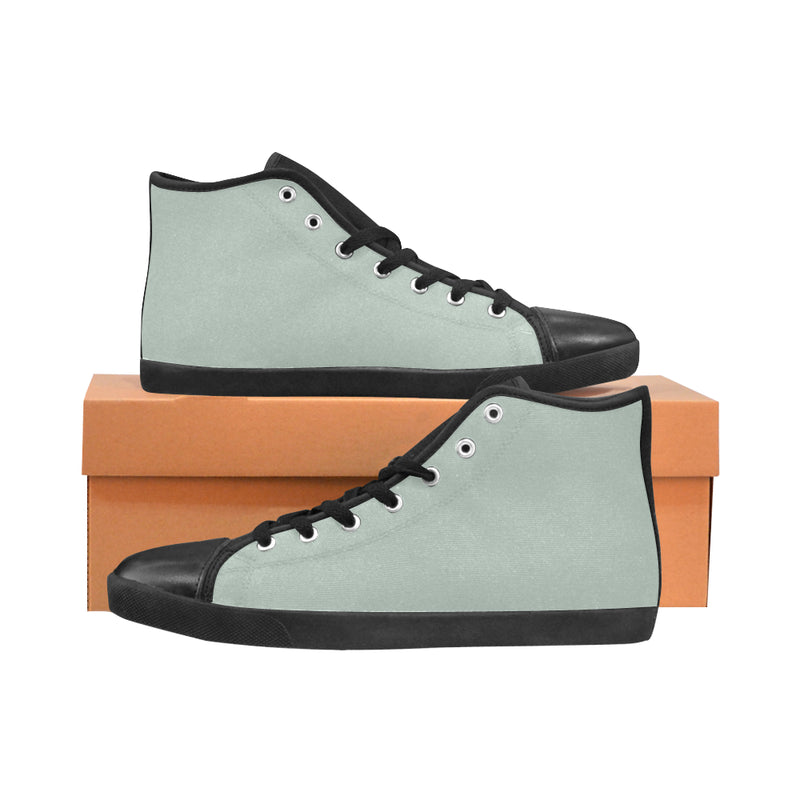 Kids' Mint Green Solids Print High Top Canvas Shoes