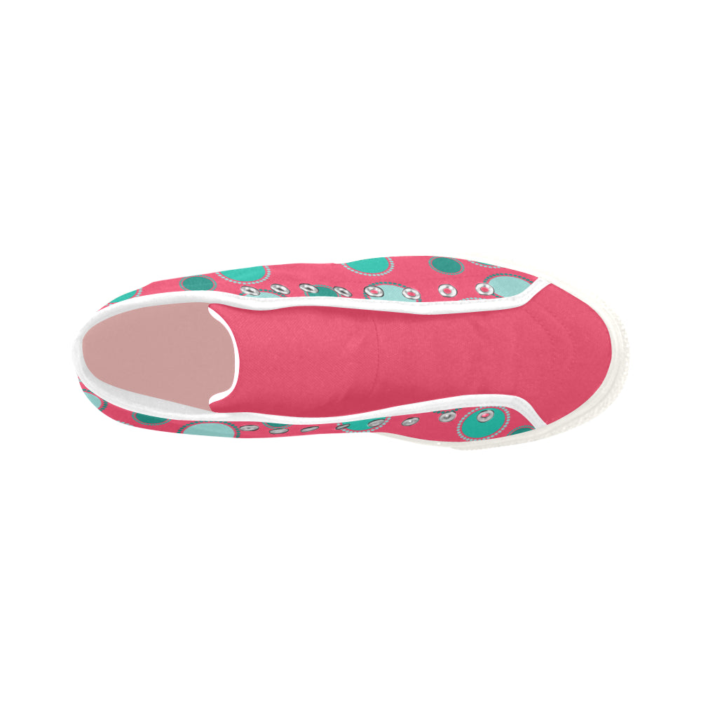 Women's Polka Dots Print Canvas High Top Shoes