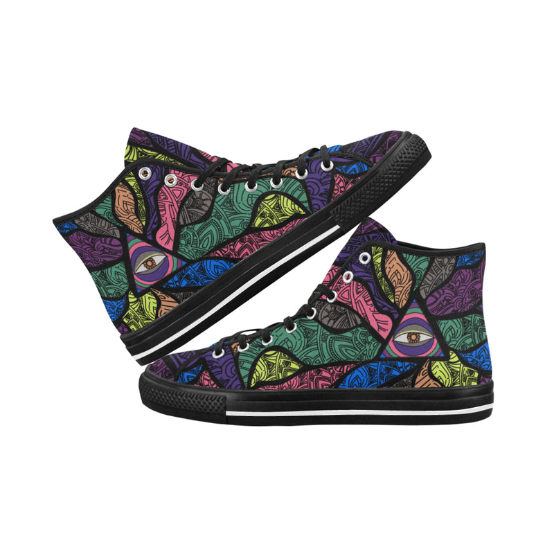 Women's Third Eye Psychedelic Print Canvas High Top Shoes