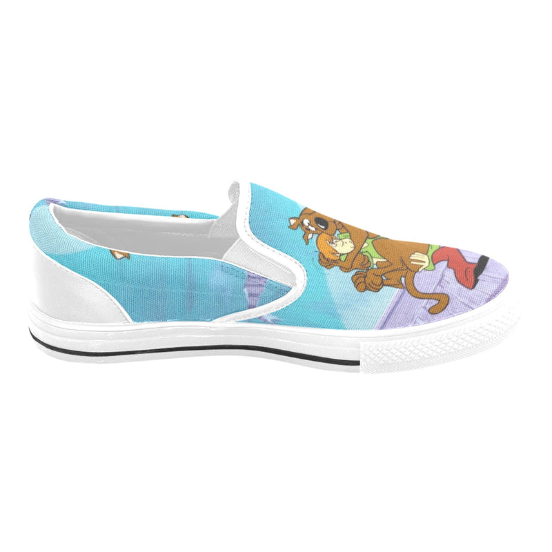 Scared Scooby-Doo & Shaggy Print Canvas Slip On Shoes