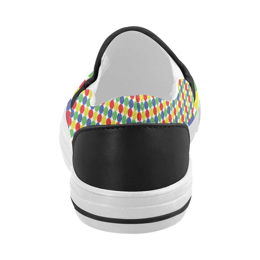 Women's Polka Dots Print Slip-on Canvas Shoes