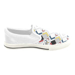 Men's Clashing Cubes Geometrical Print Slip-on Canvas Shoes