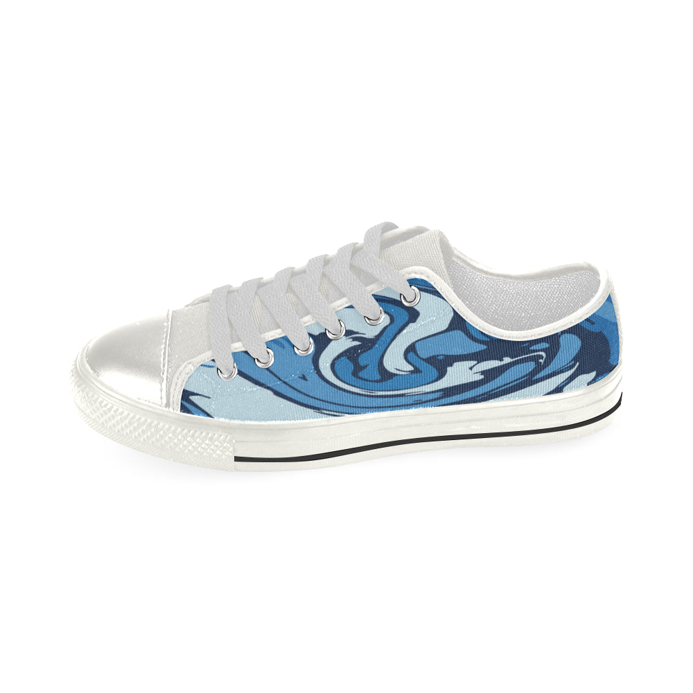 Women's Flowing Paint Splatter Print Low Top Canvas Shoes