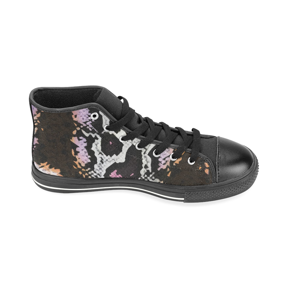 Men's Snake Print Canvas High Top Shoes