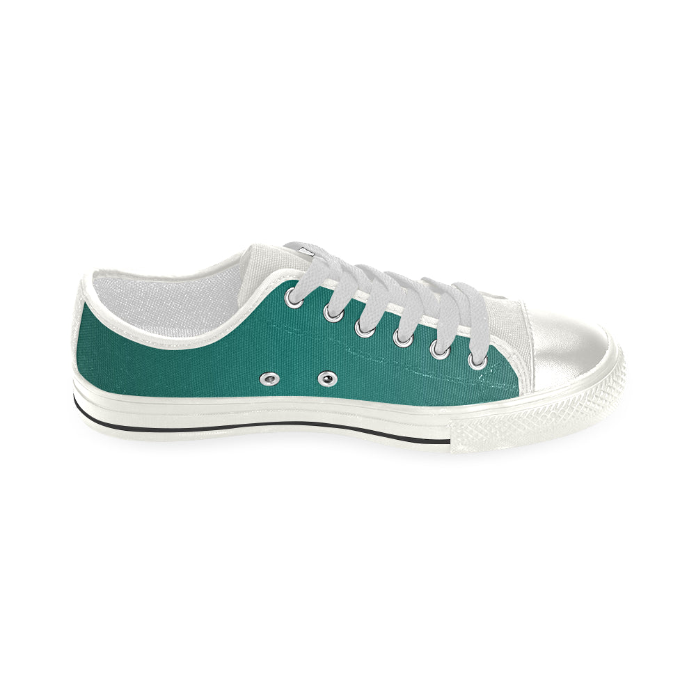 Women's Bottle Green Solids Print Canvas Low Top Shoes