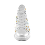 Women's Big Size Bubbly Polka Print Canvas High Top Shoes
