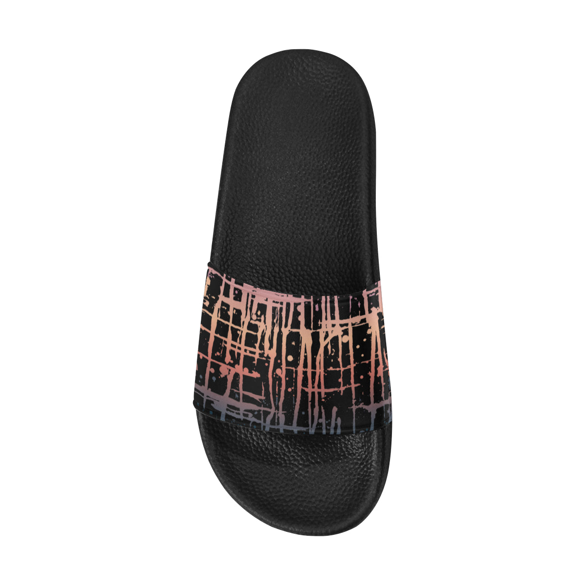 Women's Criss Cross Paint Splatter Print Sliders Sandal
