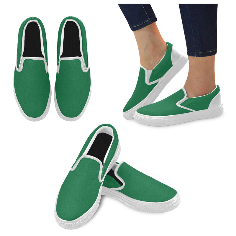 Buy Women Big Size Parrot Green Solids Print Canvas Slip-on Shoes at TFS