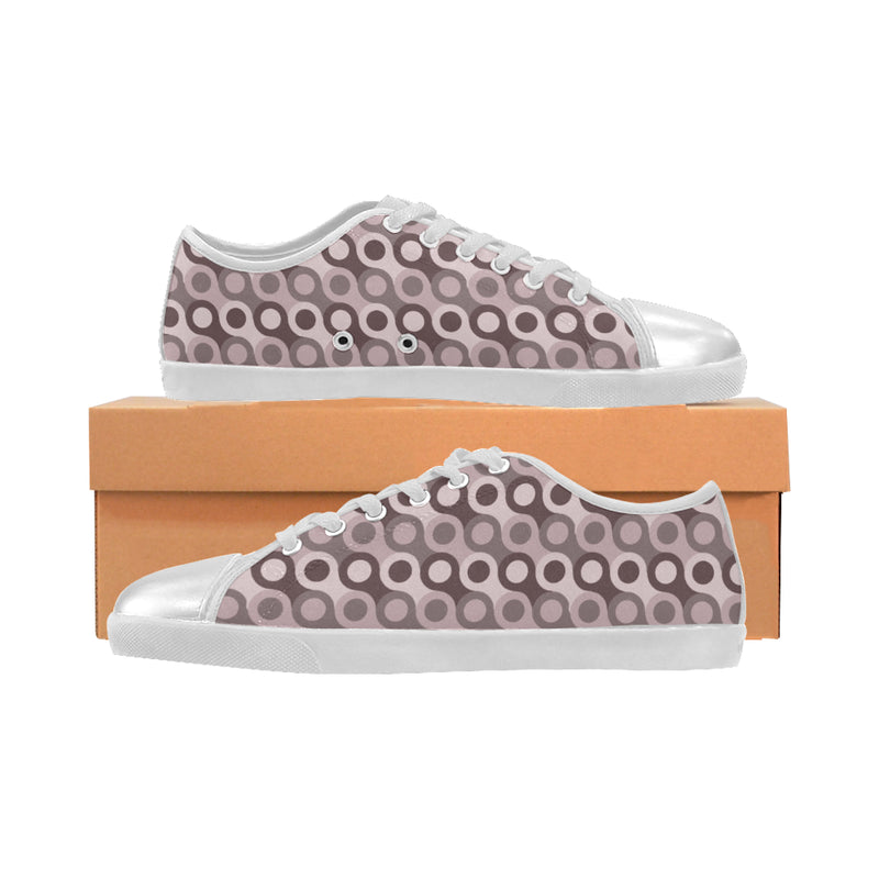Women's Big Size Stacked Dots Polka Print Canvas Low Top Shoes