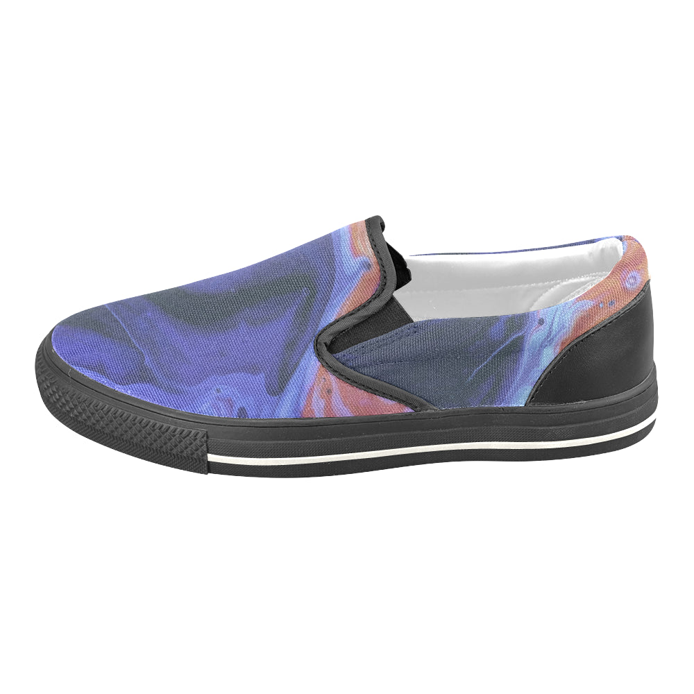 Men's Casual Acid Print Canvas Slip-on Shoes