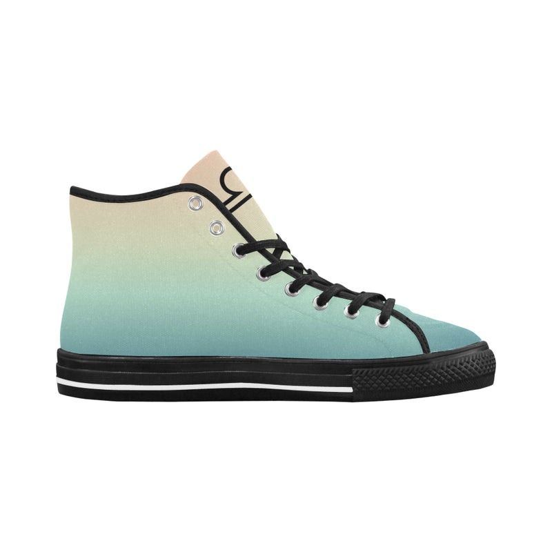 Men's Libra Scales Zodiac Print Canvas High Top Shoes