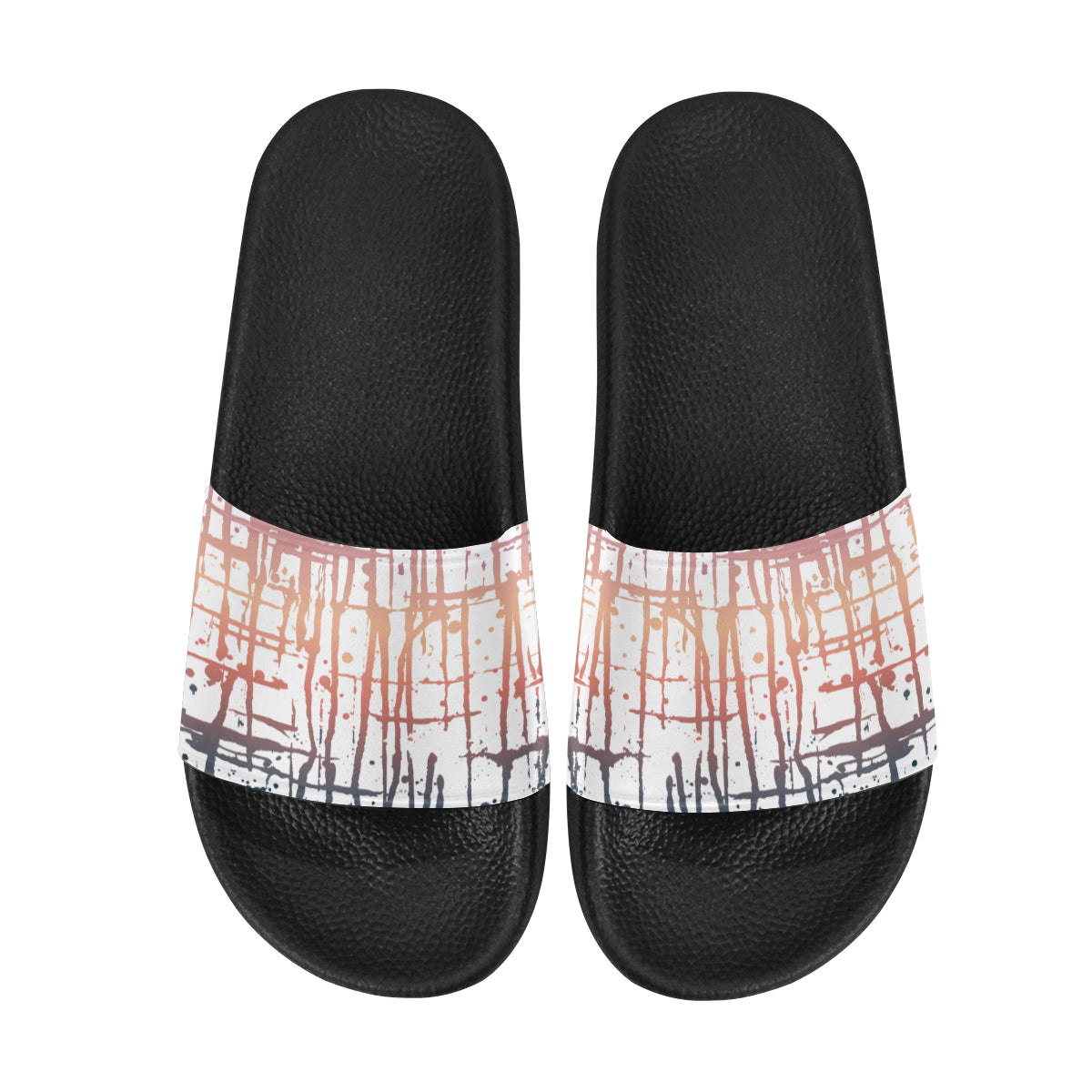 Women's Criss Cross Paint Splatter Print Sliders Sandal