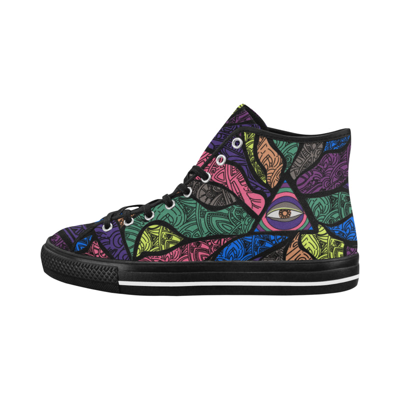 Women's Third Eye Psychedelic Print Canvas High Top Shoes