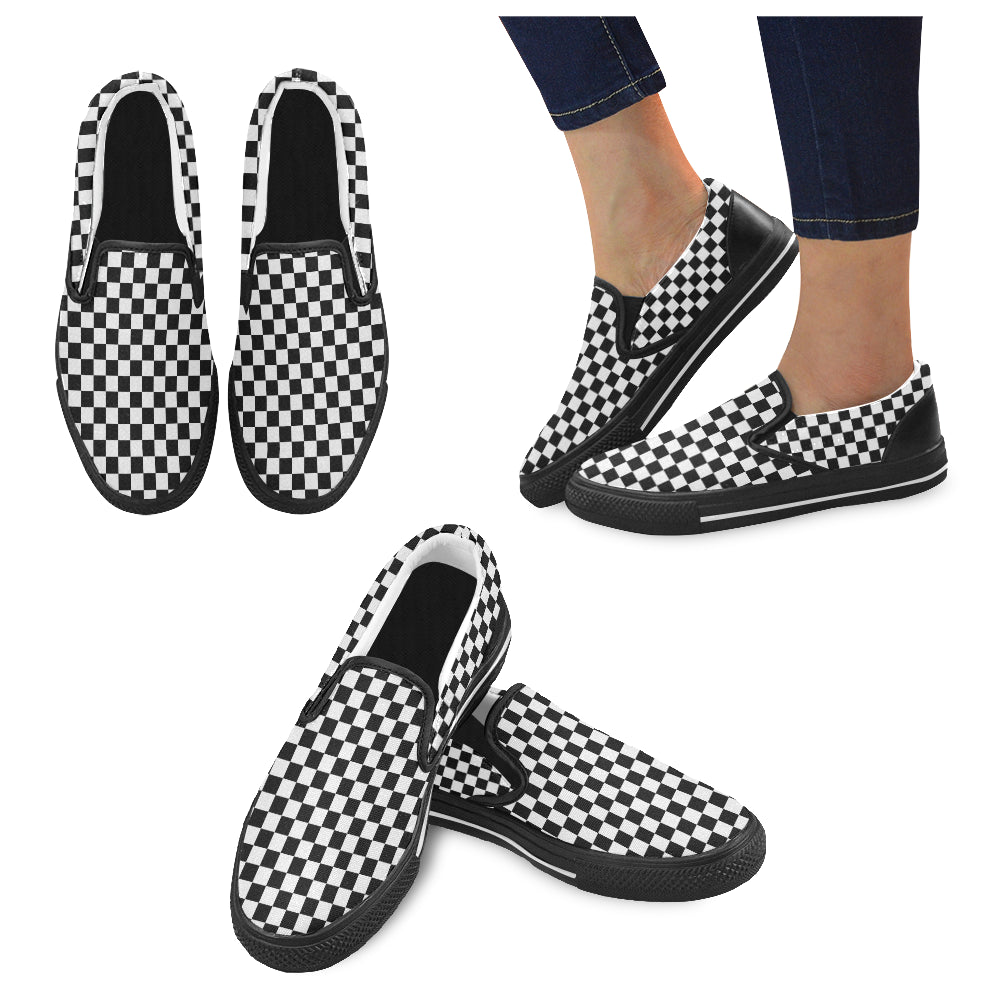 Women's Classic Checks Print Slip-on Canvas Shoes