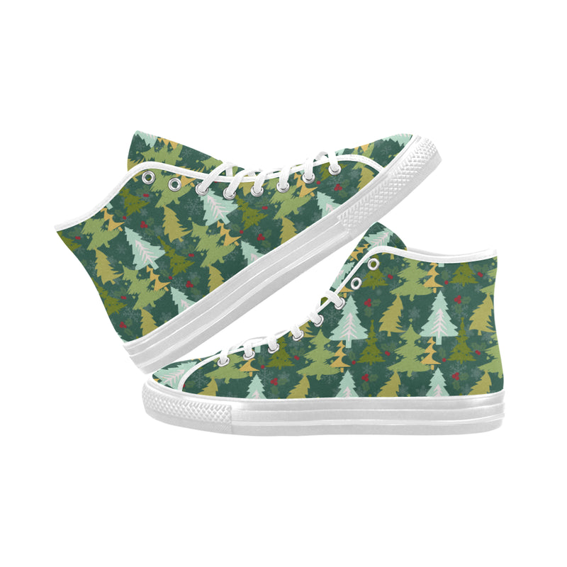 Men's Christmas Trees Print Canvas High Top Shoes