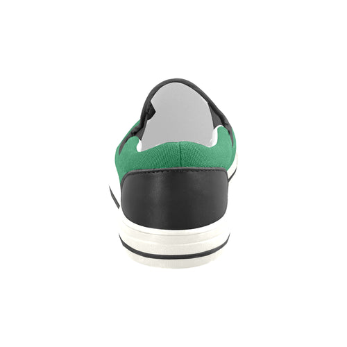 Men's Bottle Green Solids Print Canvas Slip-on Shoes