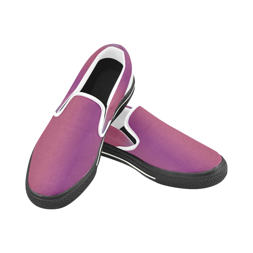 Men's Purple Solids Print Canvas Slip-on Shoes