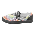 Men's Big Size Ying Yang Mandala Print Canvas Slip-on Shoes