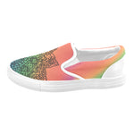 Men's Big Size Colorful Doodled Mandala Print Canvas Slip-on Shoes