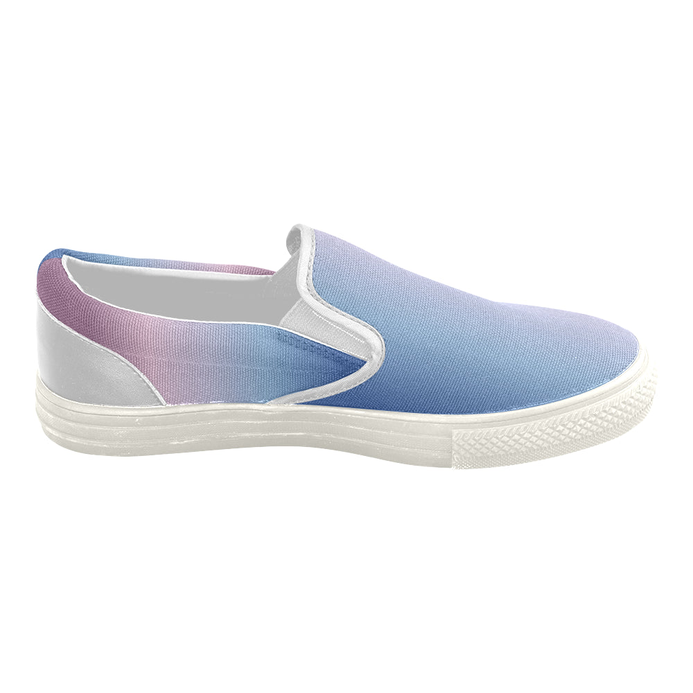 Women's Blue-Purple Gradient Print Slip-on Canvas Shoes