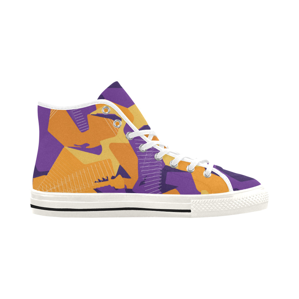 Women's Camouflage Art Print Canvas High Top Shoes