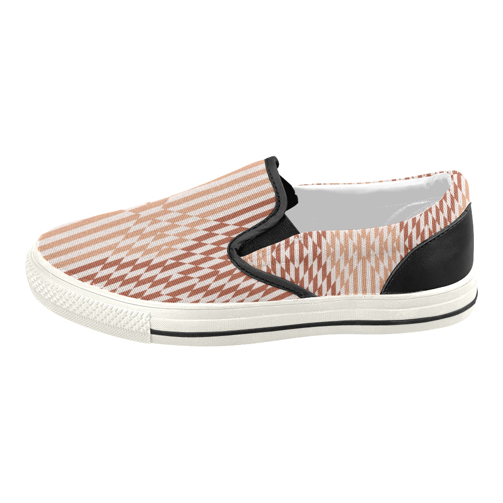 Women's Checkers Print Canvas Slip-on Shoes