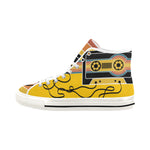 Women's Retro Cassette Pop Art Print Canvas High Top Shoes