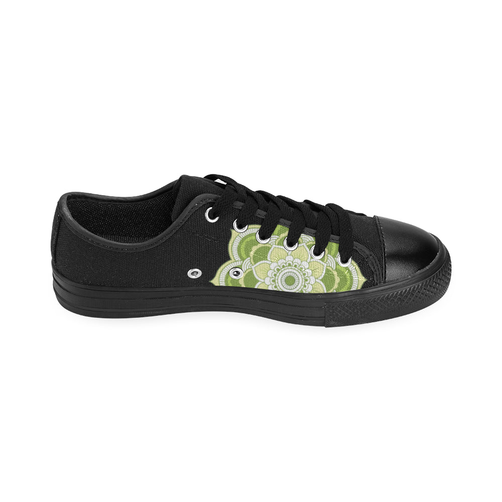 Women's Minimal Mandala Print Canvas Low Top Shoes