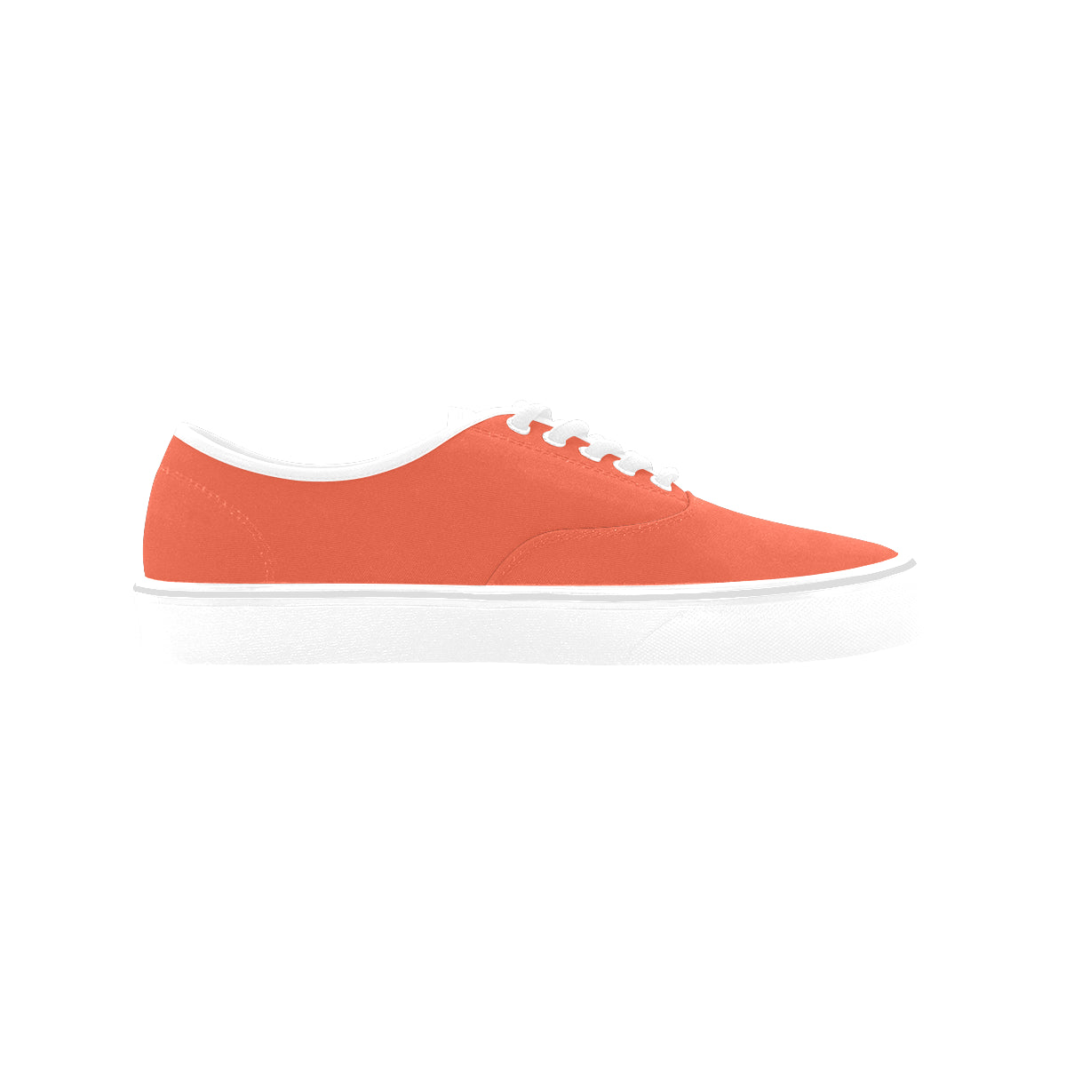 Men's Solid Orange Print Canvas Low Top Shoes