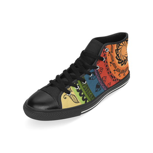 Men's Folksy Mandala Print Canvas High Top Shoes
