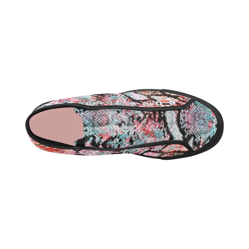 Women's Snake Print Canvas High Top Shoes