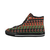 Men's Christmas Plaids Print Big Size Canvas High Top Shoes (Black)