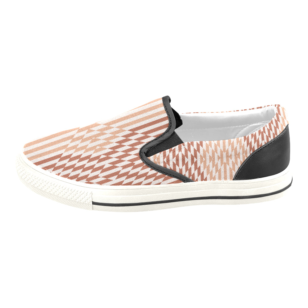 Men's Checkers Print Canvas Slip-on Shoes
