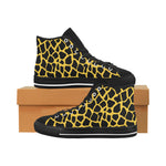 Women's Black Giraffe Print High Top Canvas Shoes
