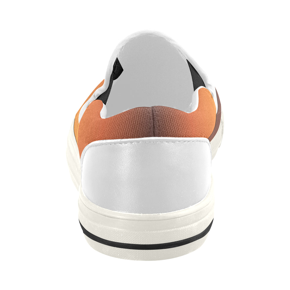 Women's Orange Solids Print Canvas Slip-on Shoes