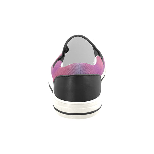 Men's Purple Solids Print Canvas Slip-on Shoes