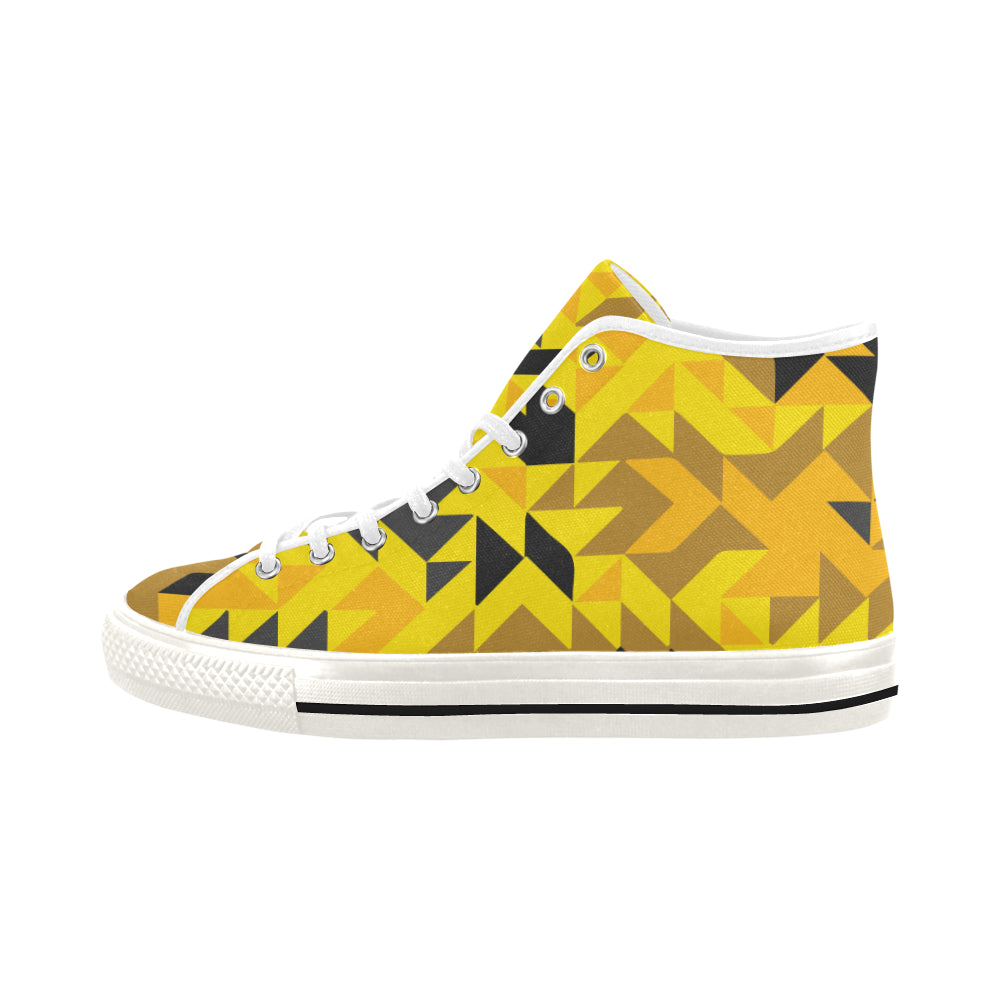 Women's Geometrical Camouflage Print Canvas High Top Shoes