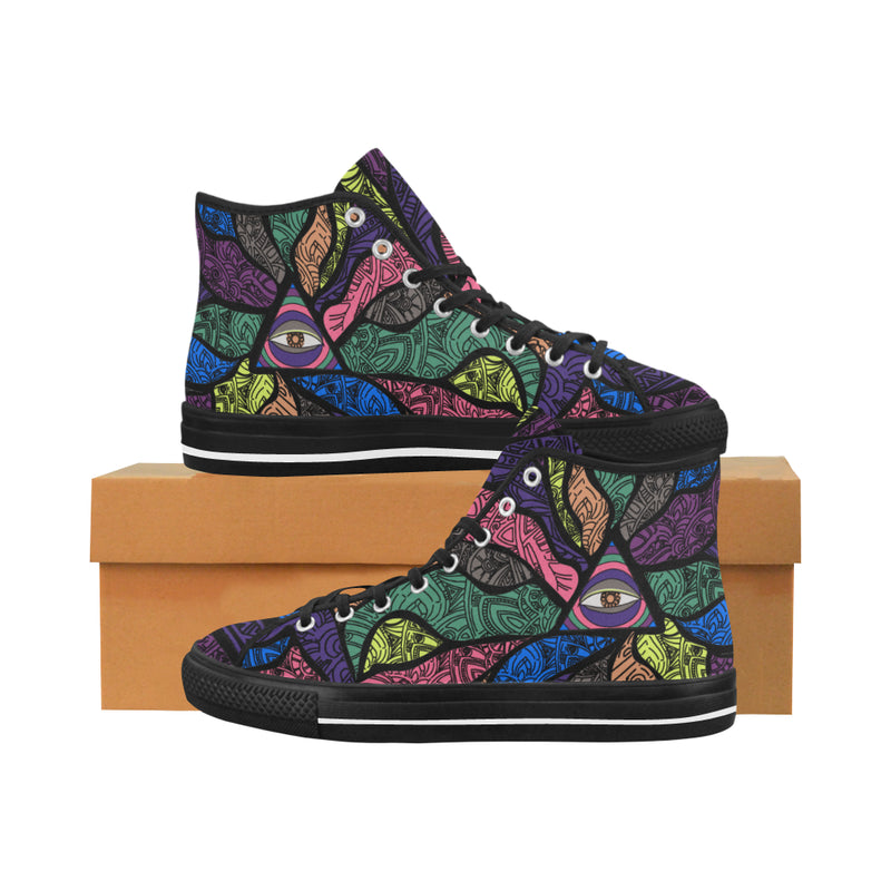 Men's Third Eye Psychedelic Print Canvas High Top Shoes