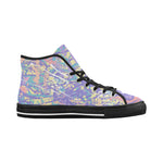 Women's Pastel Shades Paint Splatter Print Canvas High Top Shoes