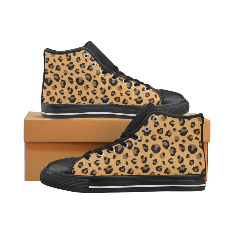 Women's Leopard Print High Top Canvas Shoes