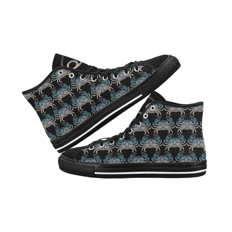 Women's Cancer Crab Zodiac Print Canvas High Top Shoes