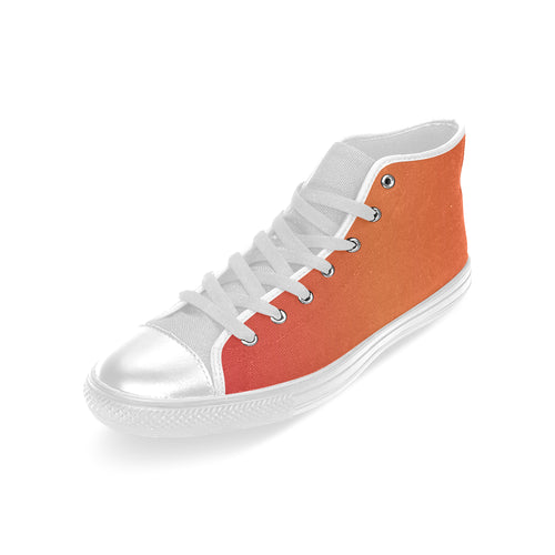 Men's Tiger Orange Solids Print Canvas High Top Shoes